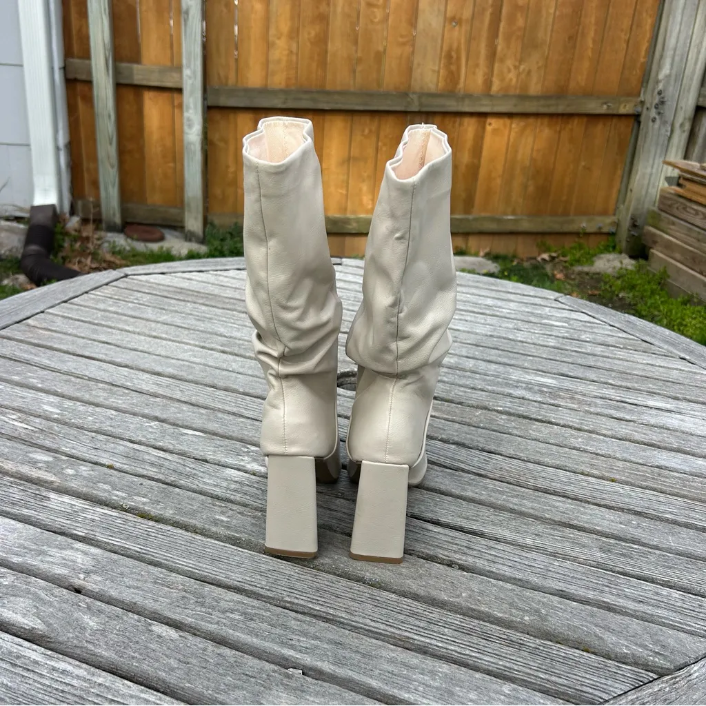 DV DOLCE‎ VITA Women's Wandah Slouch Dress tall Boots Ivory White size 6 - Image 6