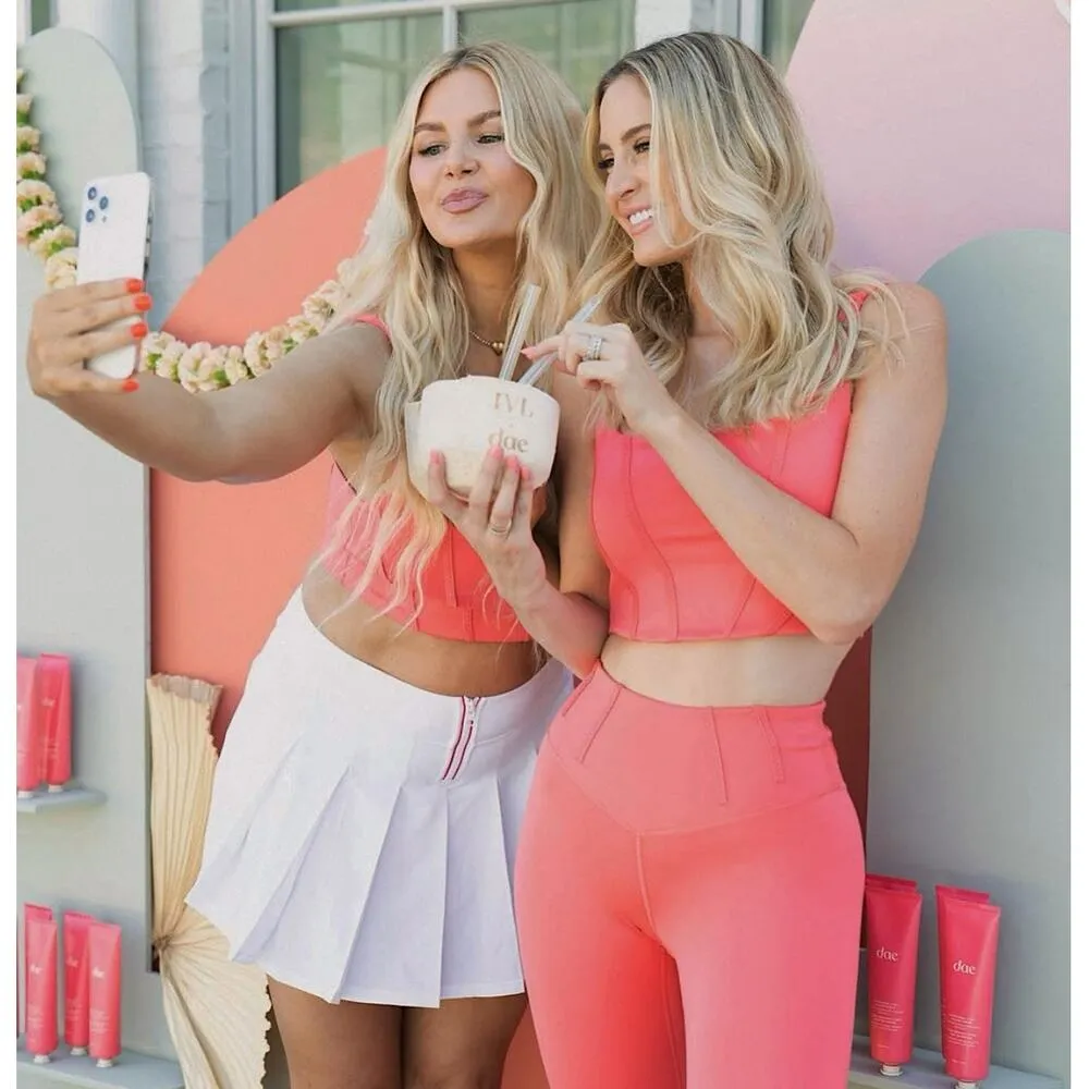 IVL Collective x DAE Cactus Fruit Blossom Longline Corset Sports Bra Crop Top 6 Pink - Image 6