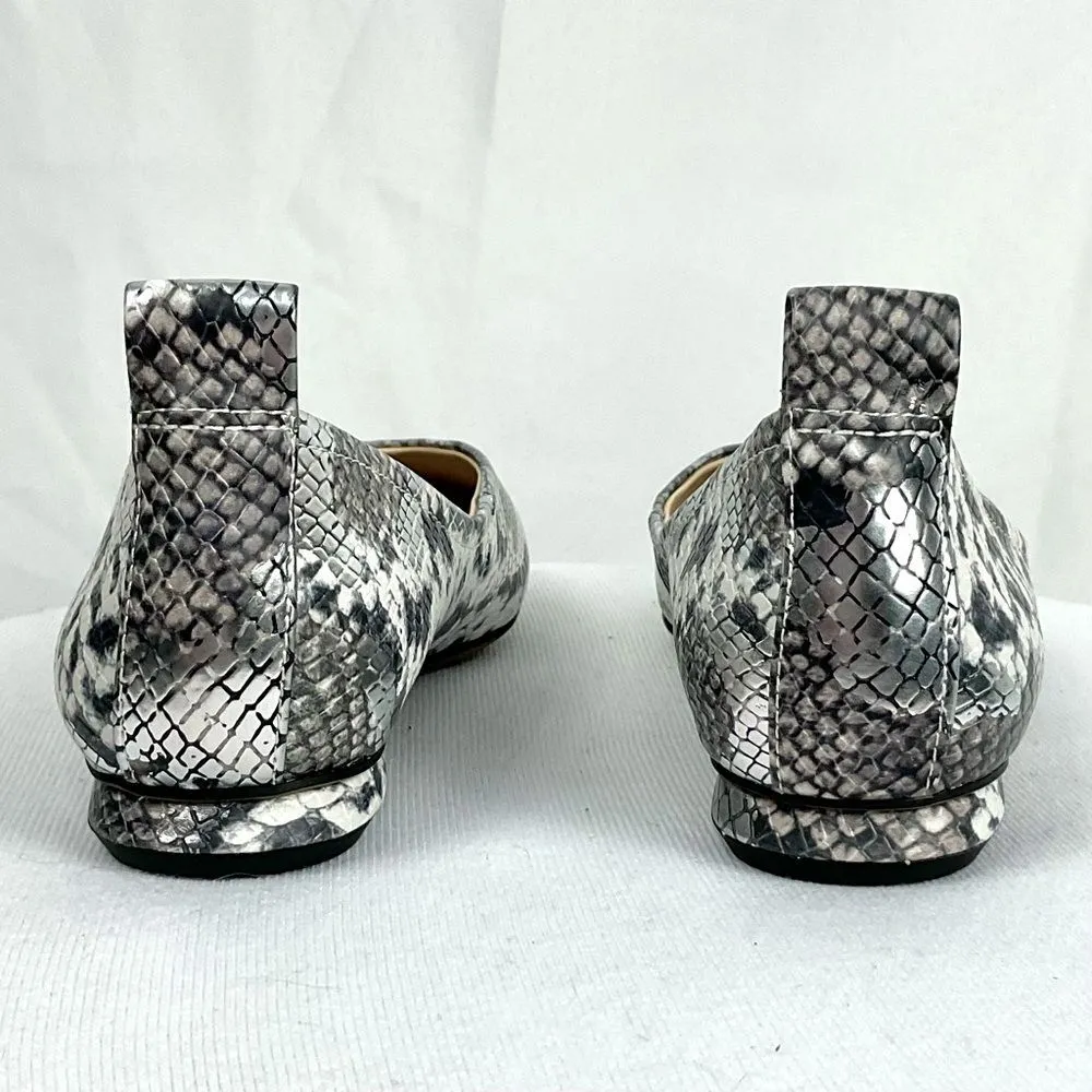 Franco Sarto Ailee Flats Metallic Snakeskin Ballet Flat Sz 6 Square Toe - Image 6