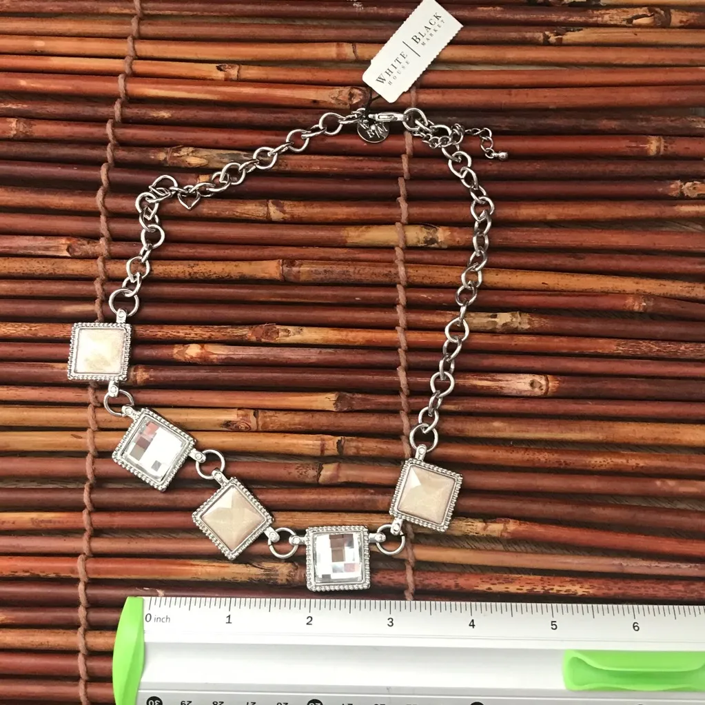 White House Black Market Silver Tone Necklace NWT - Image 8