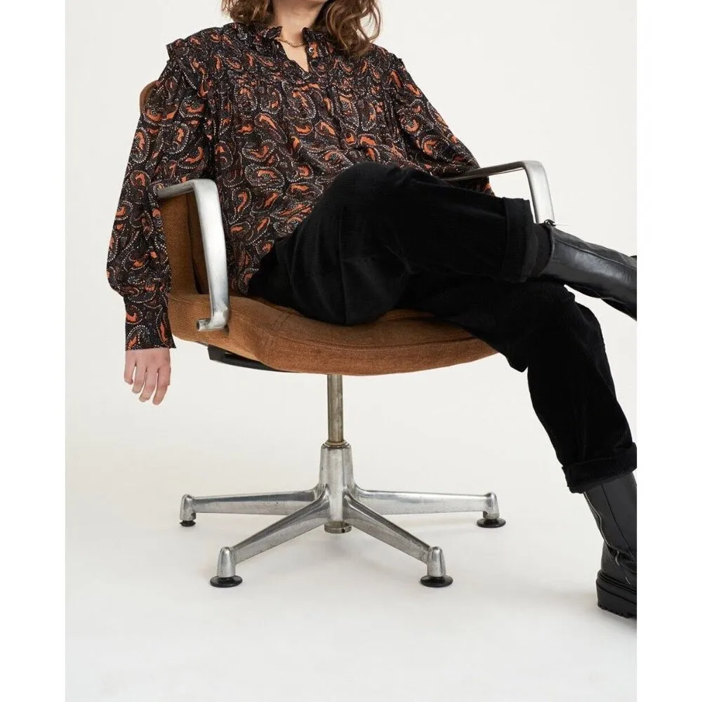 NWT $ 300 Antik Batik Anthropologie Women's Otto Blouse Sz L Long Sleeves Ruffle Size L - Image 3