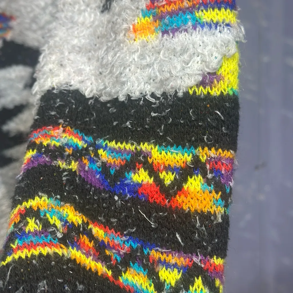 Aztec Patterned Open Cardigan S/M Pale Gray Black and Southwestern Color Block Size M - Image 9