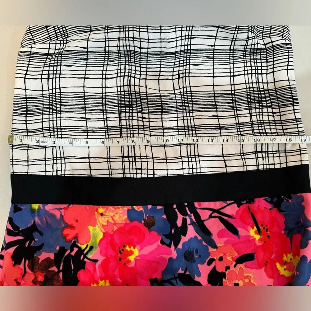 Ann Taylor LOFT Mini Dress Size 6 Drop Waist Floral Plaid Business Casual - Image 6