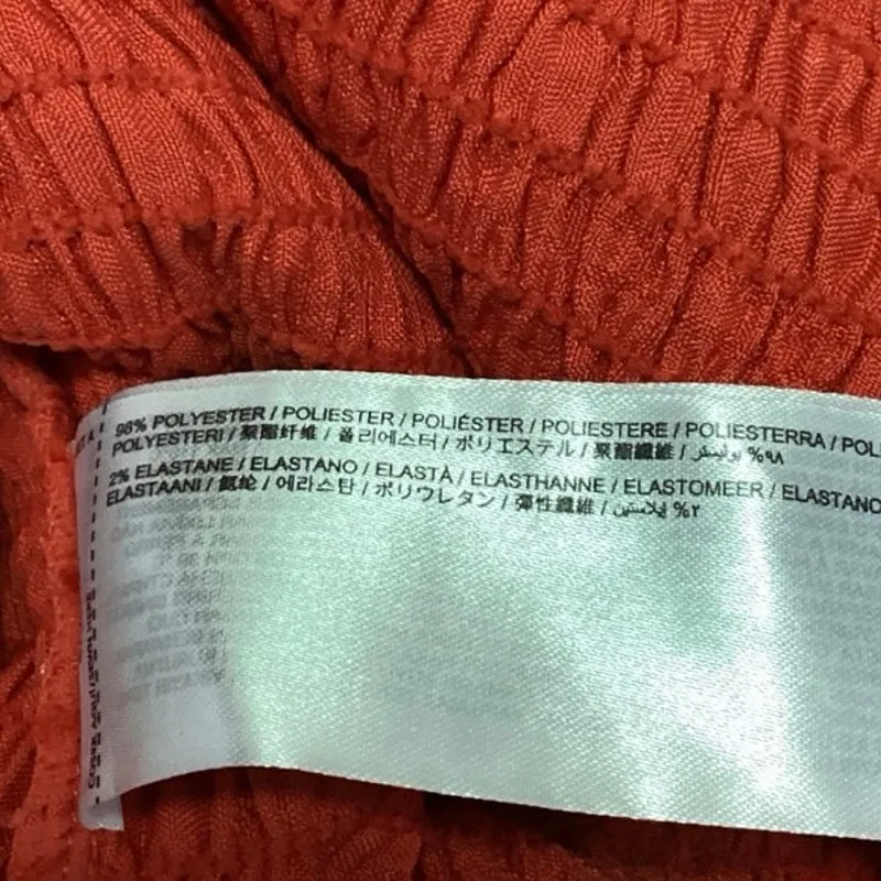 MNG Red Sleeveless Smocked High Mock Turtle Neck Tee T Shirt Blouse Top Size XL - Image 8