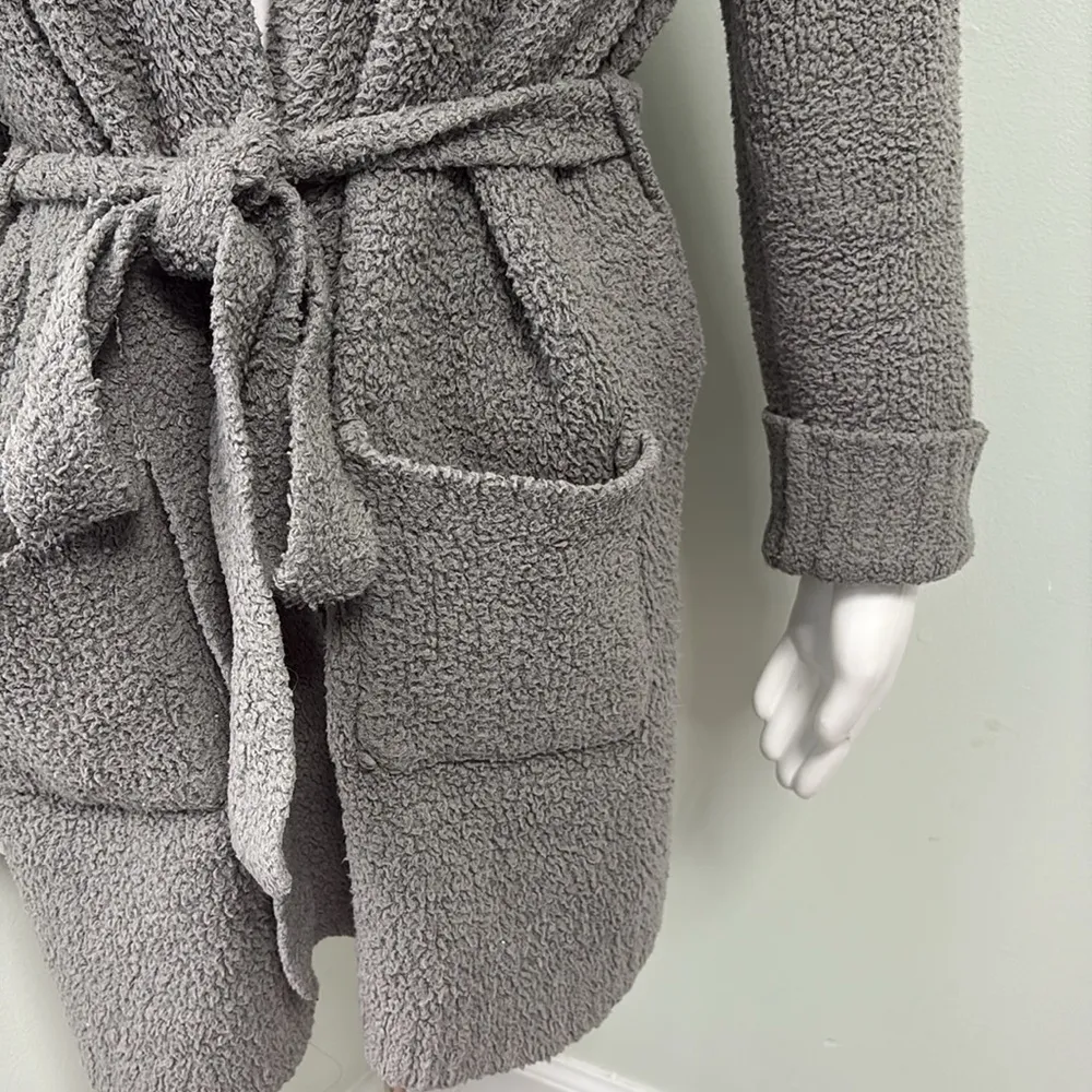 SKIMS Cozy Boucle Knitted Robe Gray S/M - Image 4