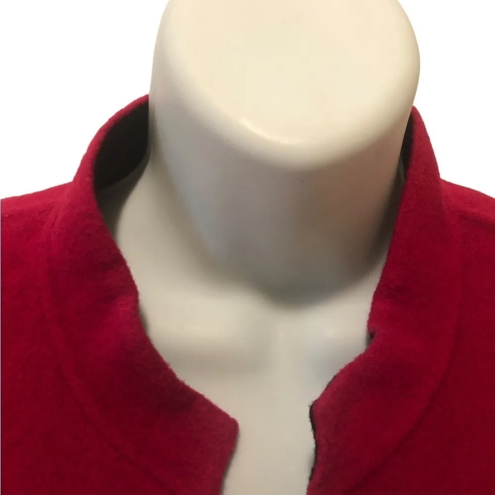 VTG Talbots Wool CASHMERE Dark Blend Pink Open Concept Blazer Jacket 12 Winter - Image 4