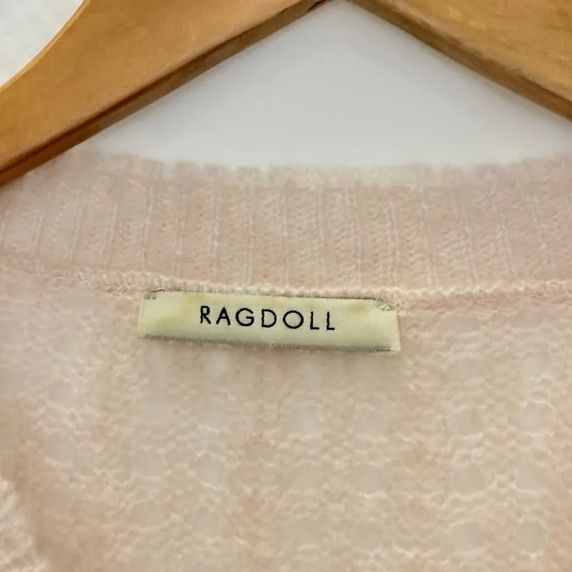 RAGDOLL LA Mohair Blend A Fuzzy Light Pink Pullover Sweater‎ XS - Image 7