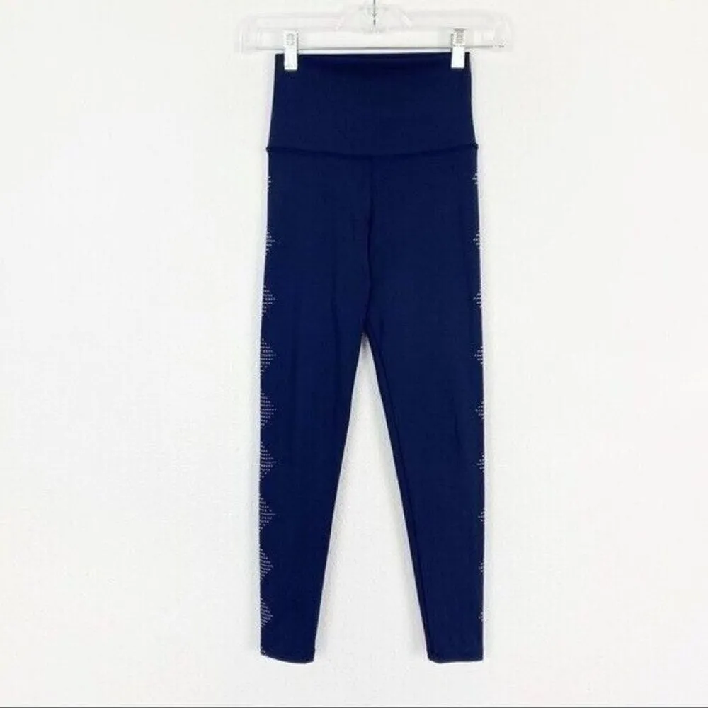 Beach Riot SoulCycle Blue Leggings Small Chevron Studded Activewear‎ Y2K Bold - Image 3