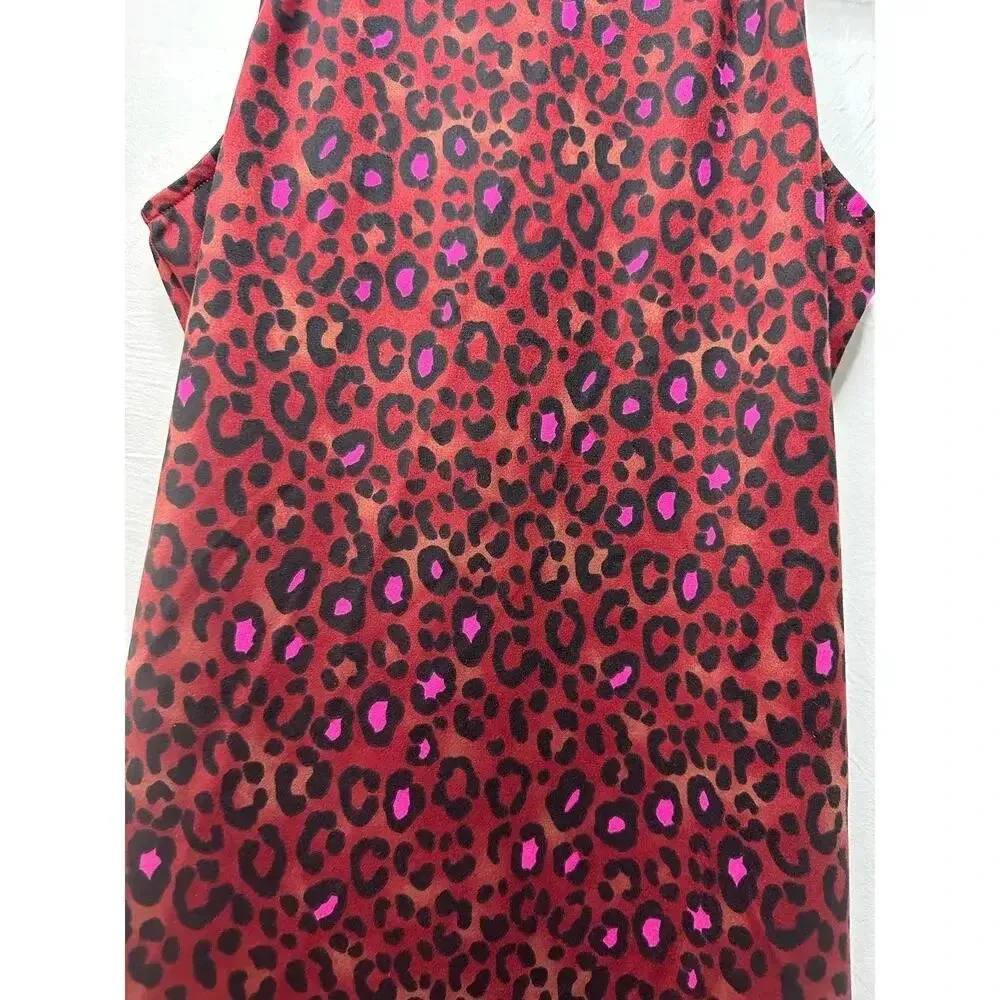Victoria Sport Athletic Dress Size XL Leopard Animal Print Sleeveless Mock Neck - Image 3