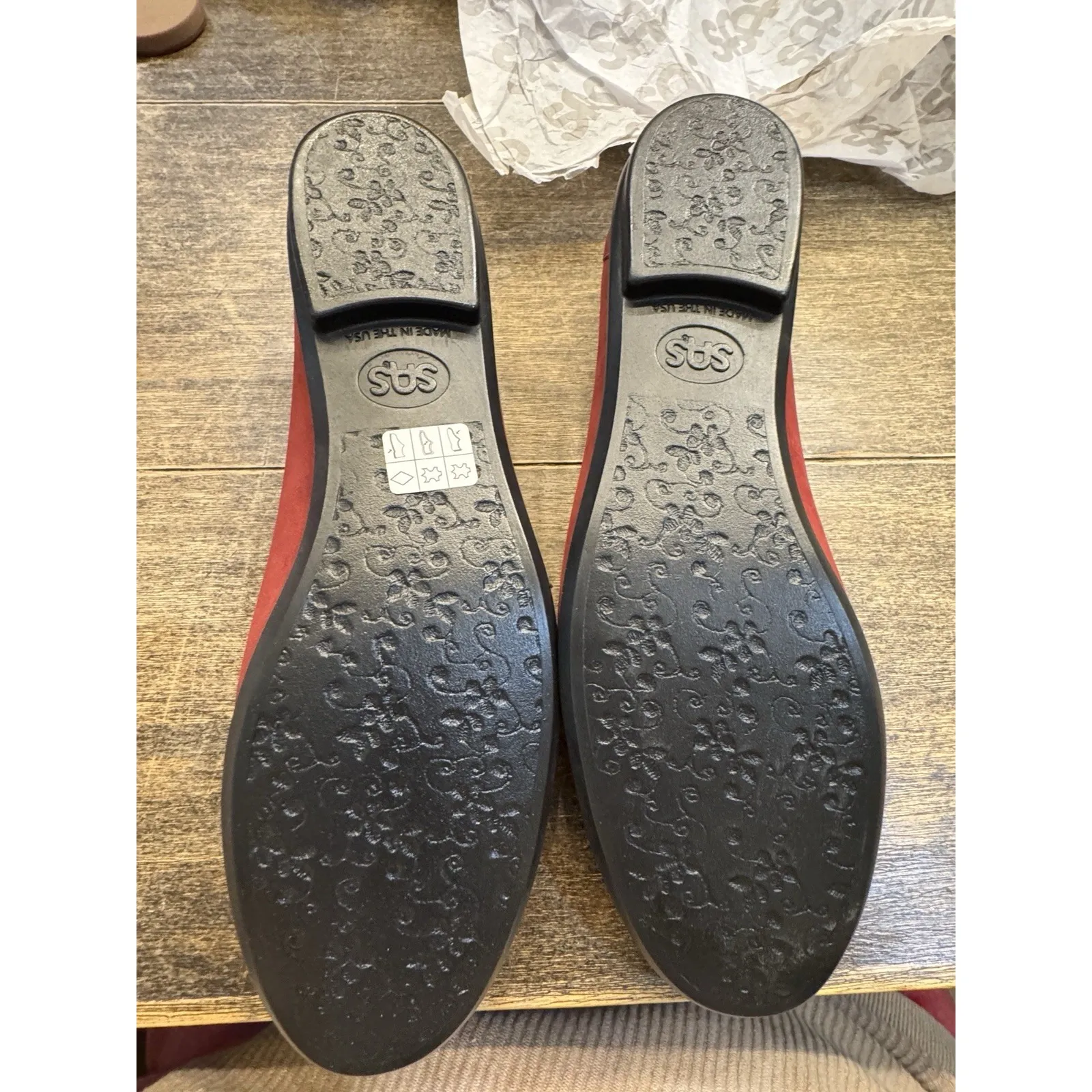 SAS Scenic Suede Comfort Ballet Flats Scarlett Red Leather Womens Size 11 N - Image 7