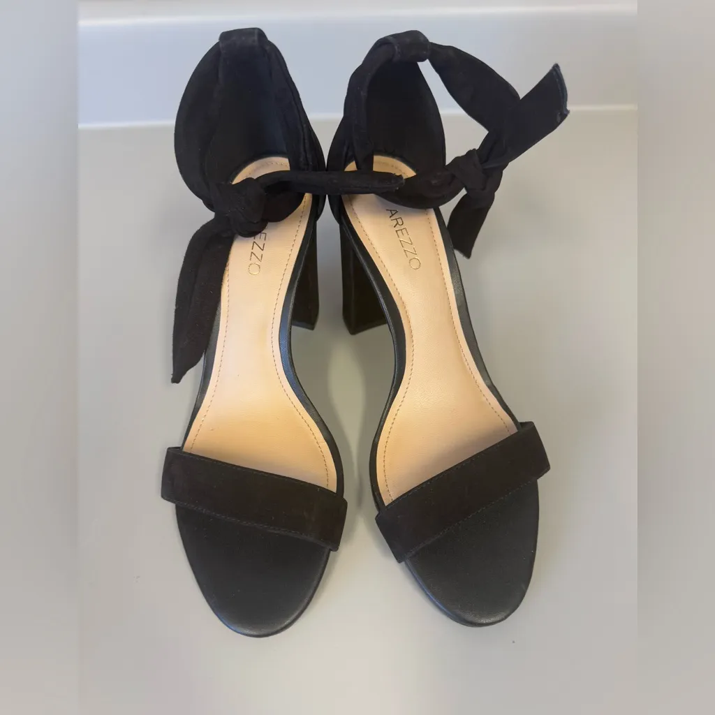 Arezzo Women's Size 7.5 Black Isabelli High Block‎ Sandals elegant - Image 3