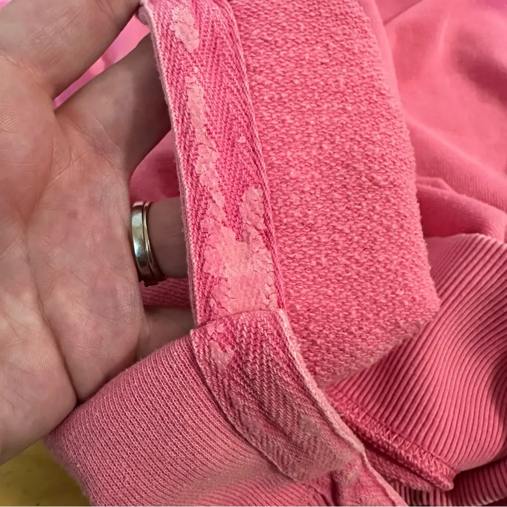 Aerie Oversized Split Hem Crewneck Sweatshirt XL Pink - Image 7