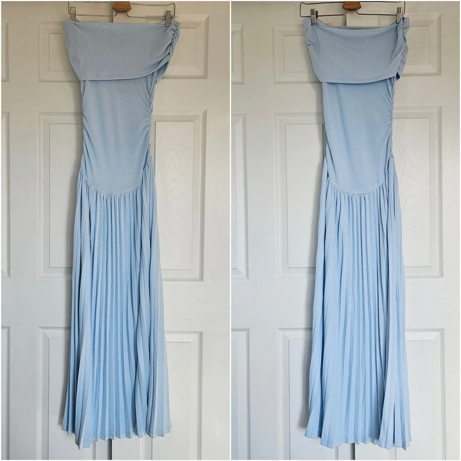 Lioness Field of Dreams Maxi Dress in Soft Blue XS/2 Pleated Maternity - Image 5