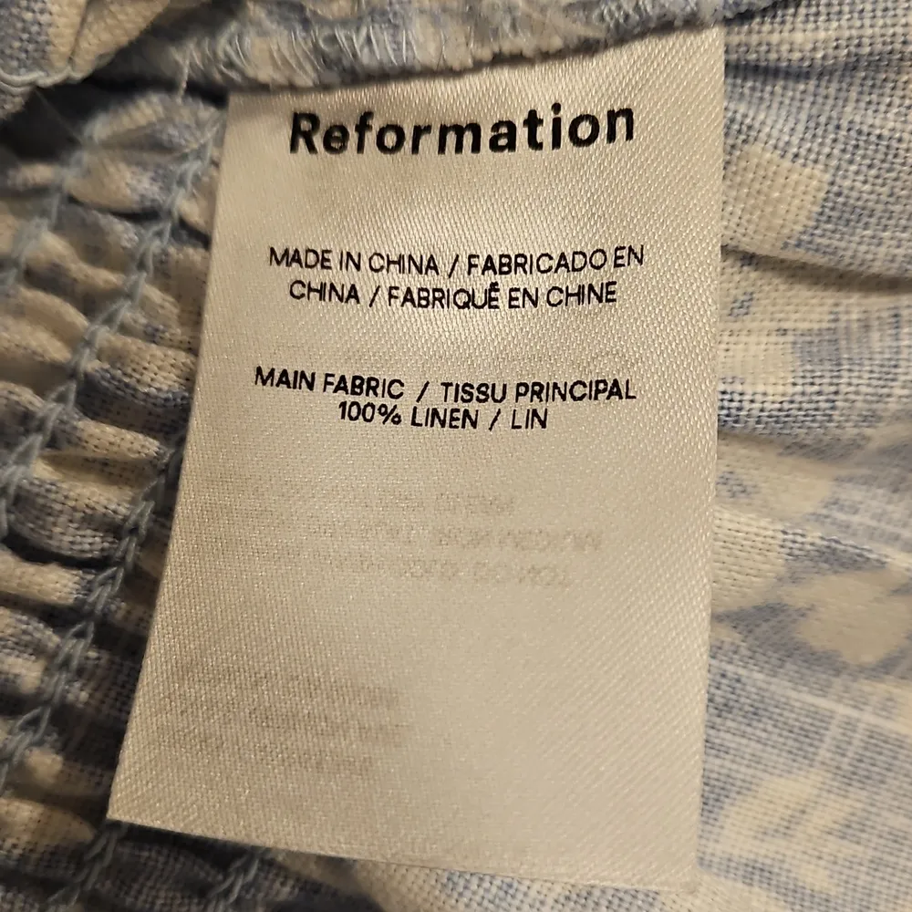 💕REFORMATION💕 Cambria Linen Top ~ Sofie Blue Floral Print Small S NWT - Image 13