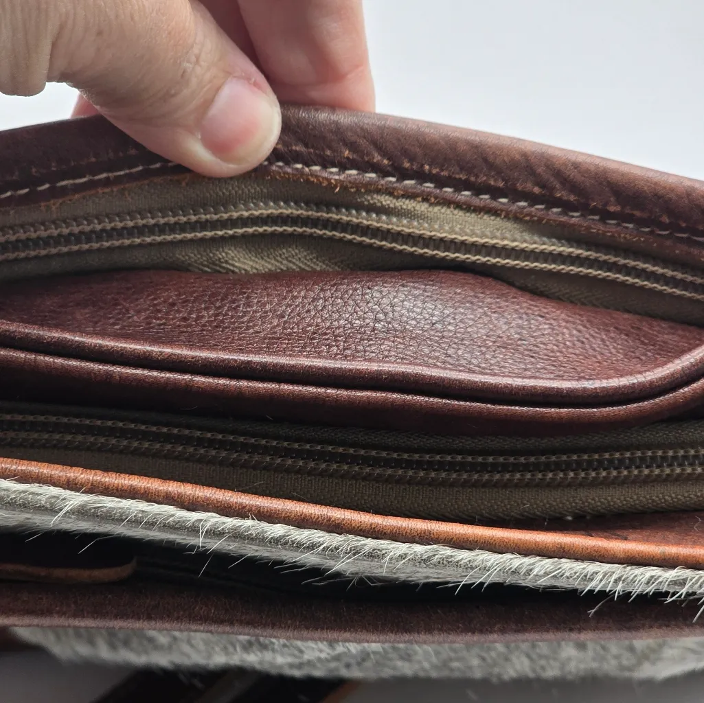 Myra Bag Temptation Cowhair Brown Leather Crossbody Bag Purse Rustic Western - Image 4