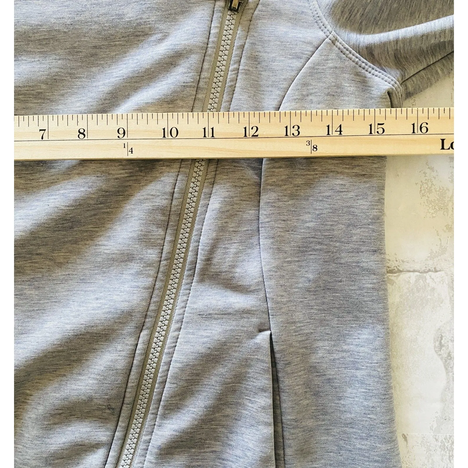 Athleta Softech Gray Moto Zippered Long Sleeve Thumb Hole Jacket Sz XS - Image 6