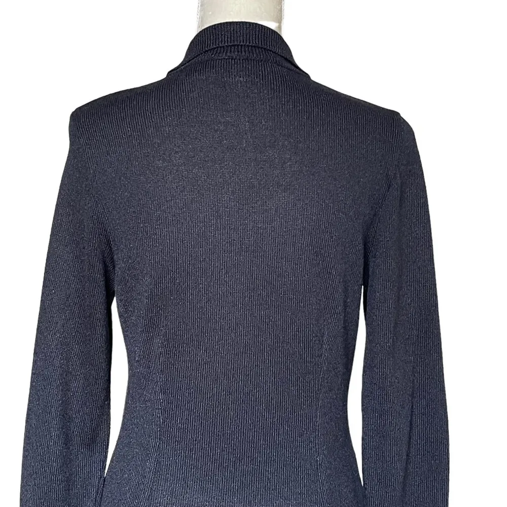 Liz Claiborne Vintage Women’s Dress Size SP Santana Knit Animal Print Button 90s Black - Image 5