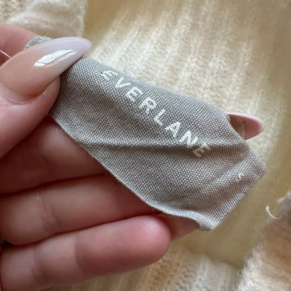 Everlane ivory knit mockneck long sleeve cashmere sweater size S - Image 7