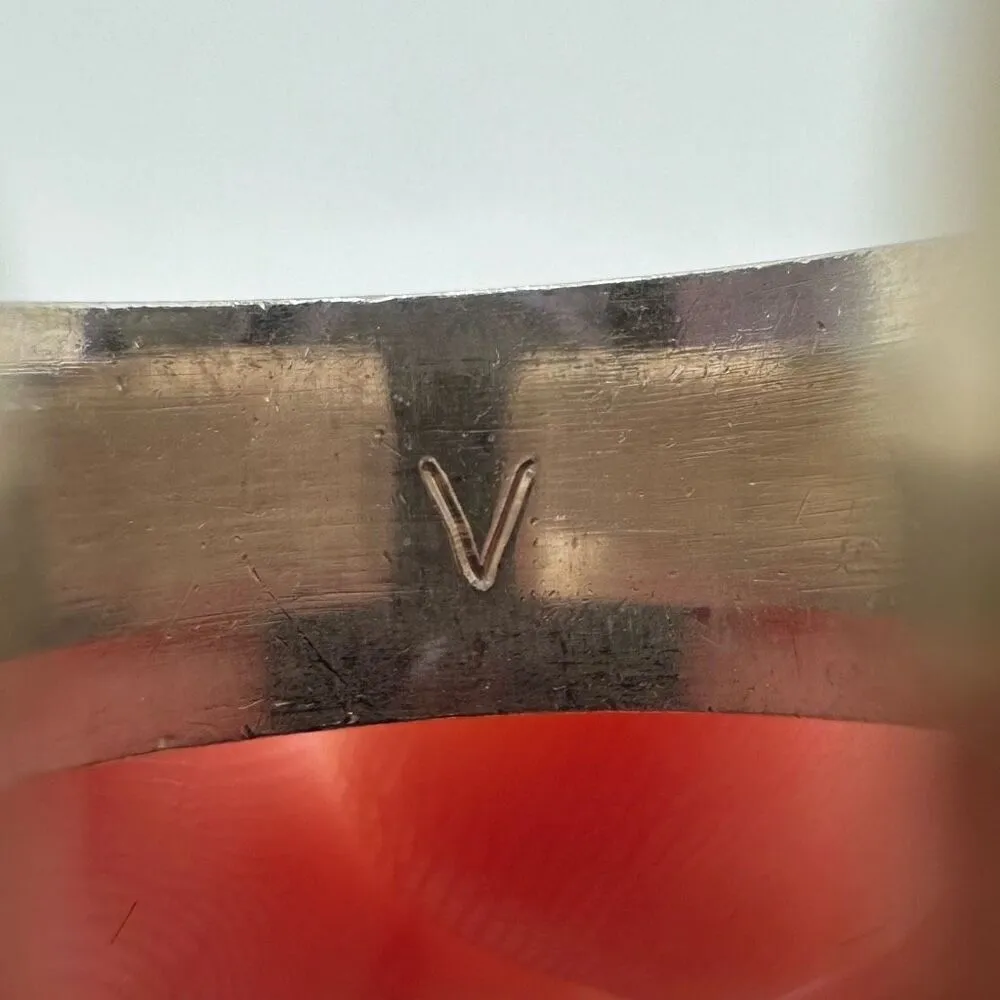 Valentino Garavani Sterling Silver Logo Ring Size 5‎ - Image 4