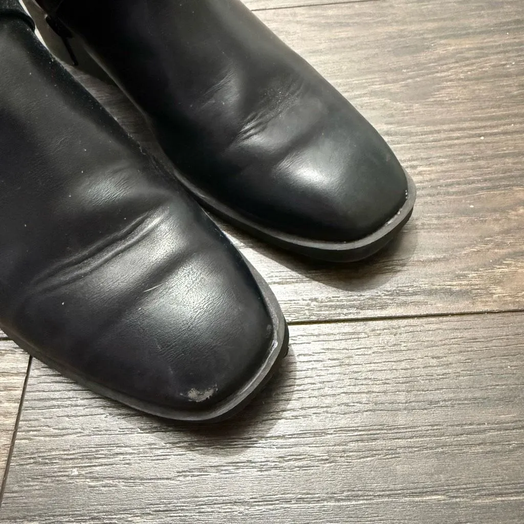 Time and Tru Women’s 7.5 Black Faux Leather Boots Booties - Image 2