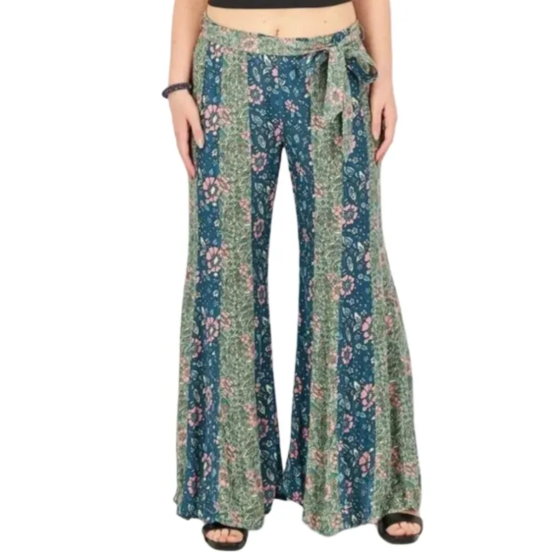 Free People Bali Sultry Bohemian Flare Leg Pants Sz M - Image 5