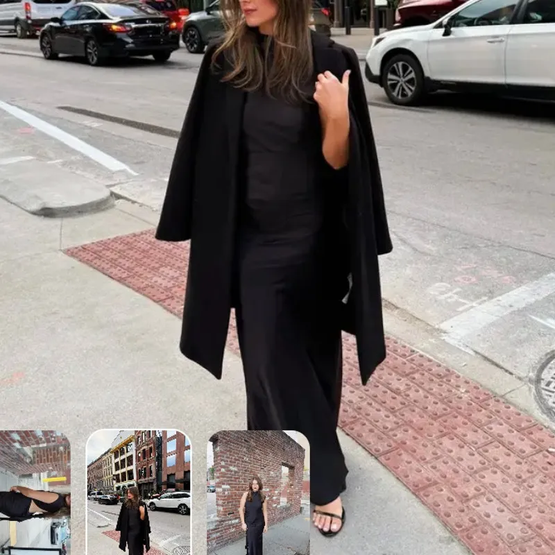 Shona Joy Black Satin Gown Size 12 Asymmetrical Backless Formal Maxi Dress $360 - Image 4