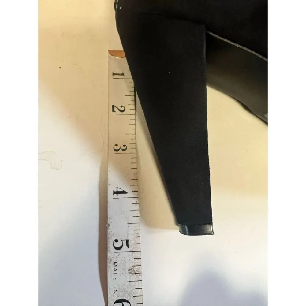 G By Guess Tarrah Black Suede Heeled Bowed Boots Sz 8.5 - Image 7