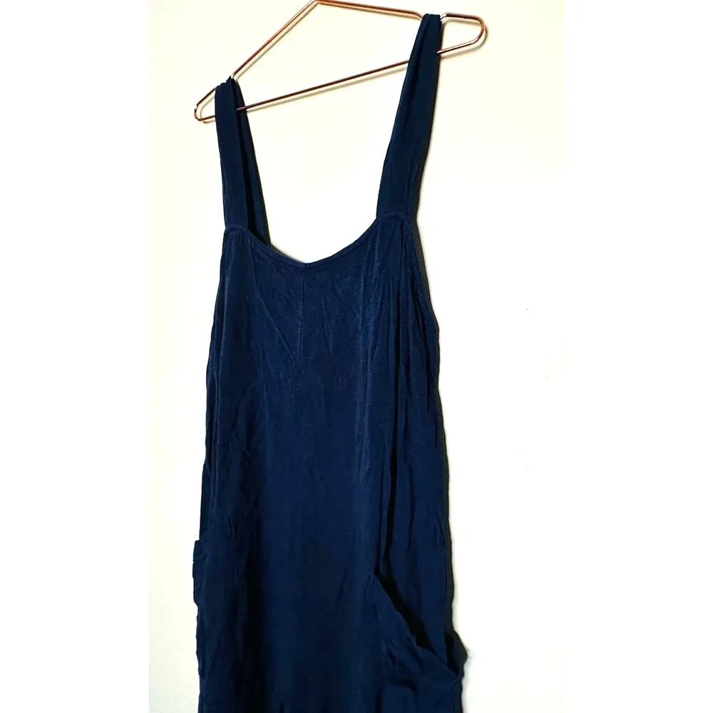 Rachel Pally Dark Blue Linen Alda Square Neck Wide Leg Flare Jumpsuit Size M - Image 13