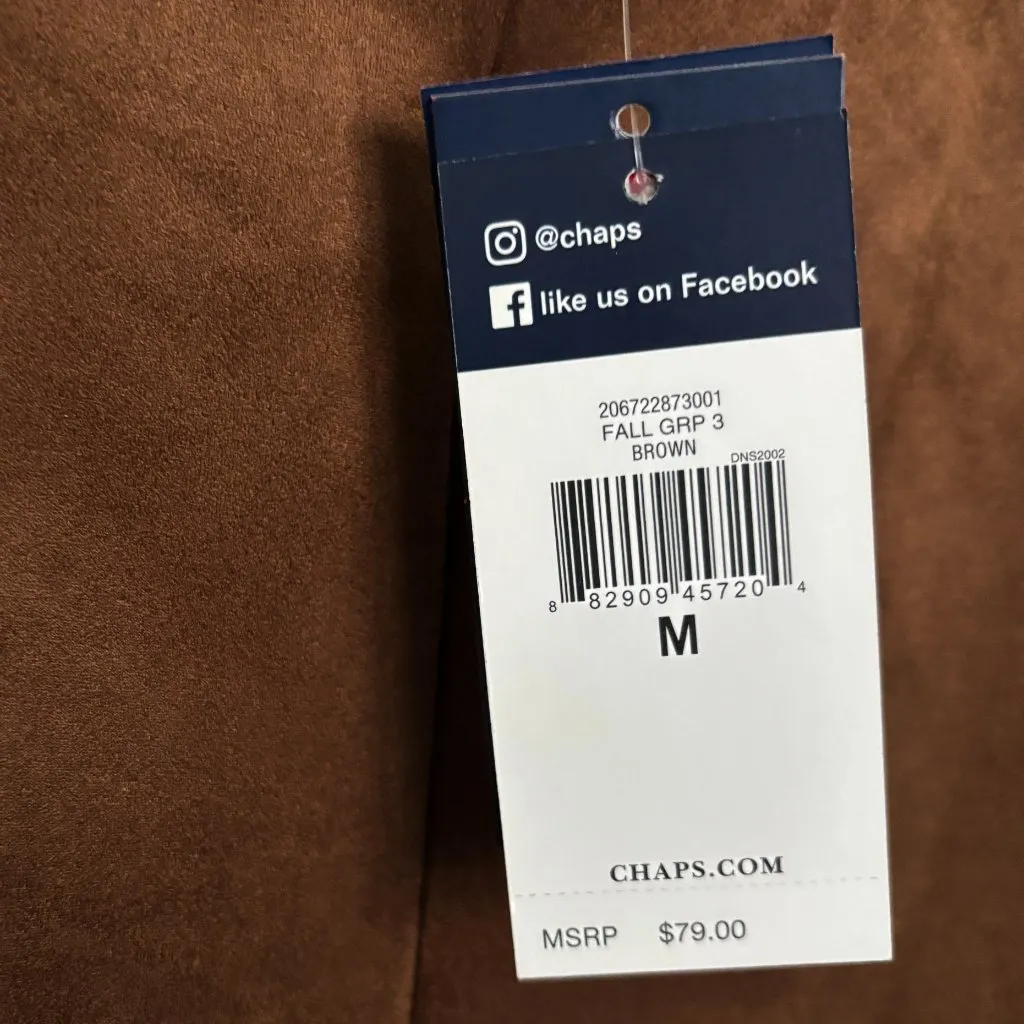 NWT Chaps Chocolate Brown Vegan Suede Mid-Rise Fitted Legging Medium - Image 9