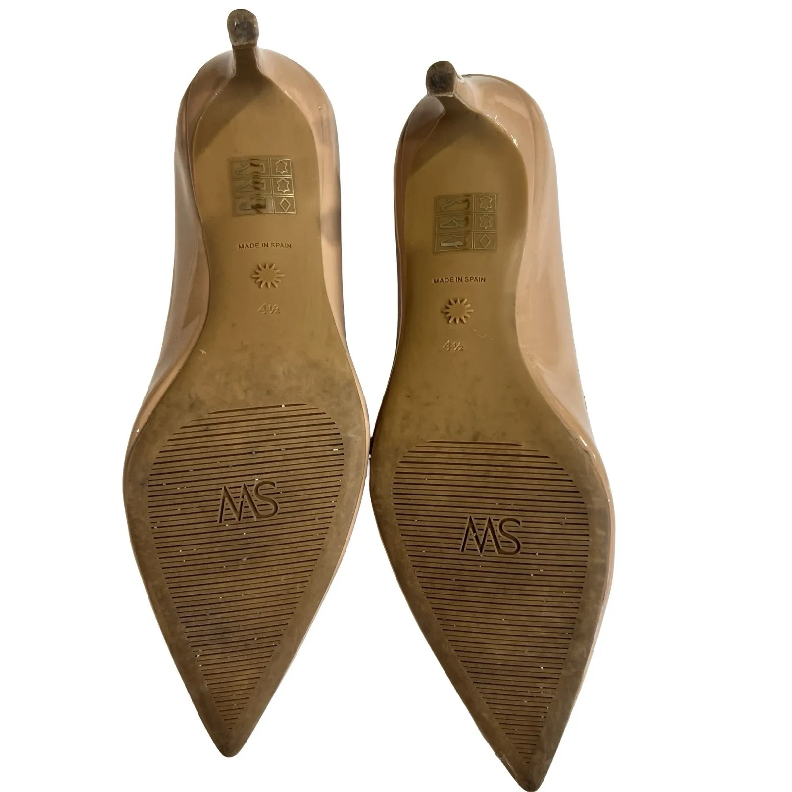 New sz 4.5 Stuart Weitzman Stuart Power 75 Nude Patent Pointed Toe Pump Shoes - Image 7