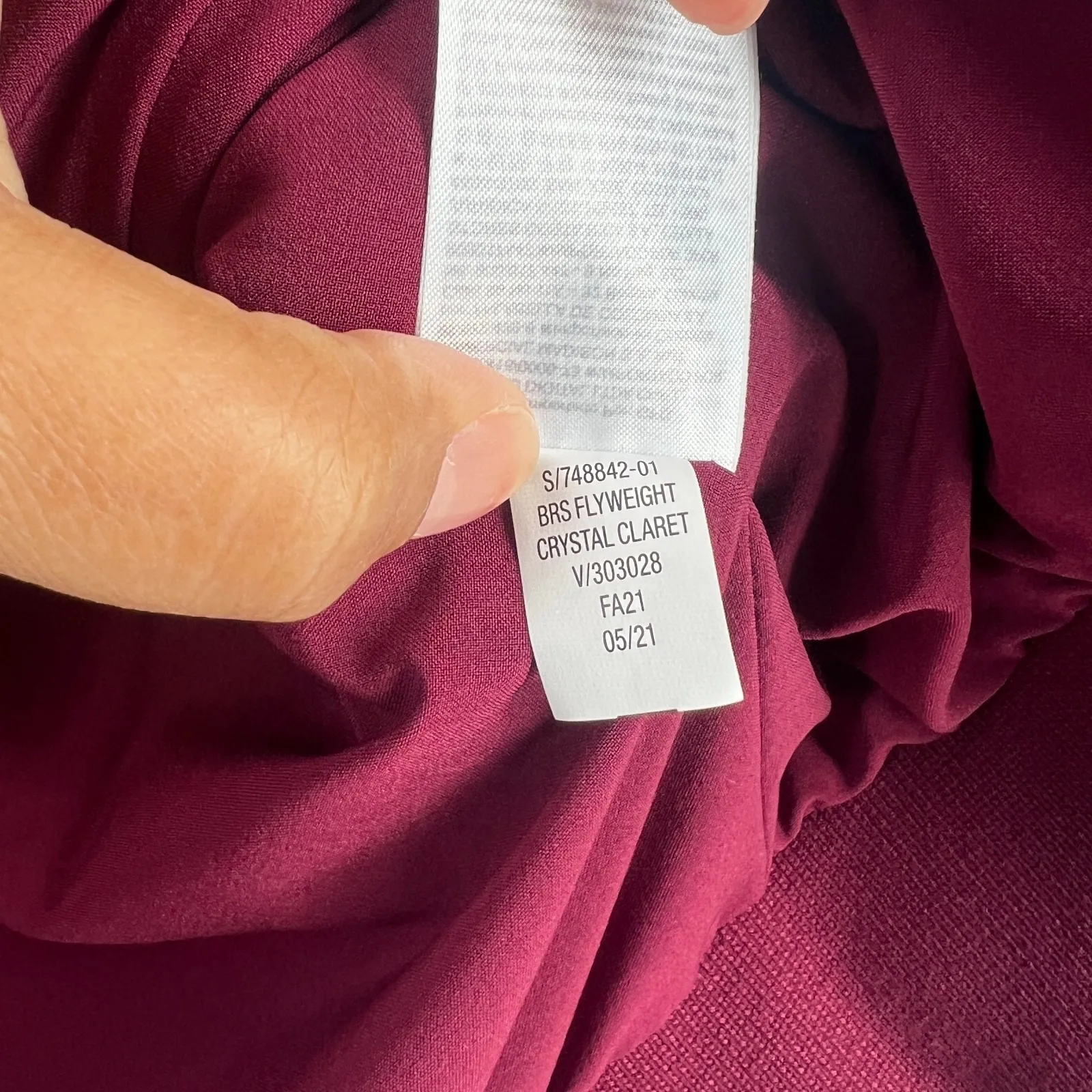 BR Standard Flyweight Bomber Jacket Womens SP Burgundy Stretch Full Zip Rib Hem - Image 8