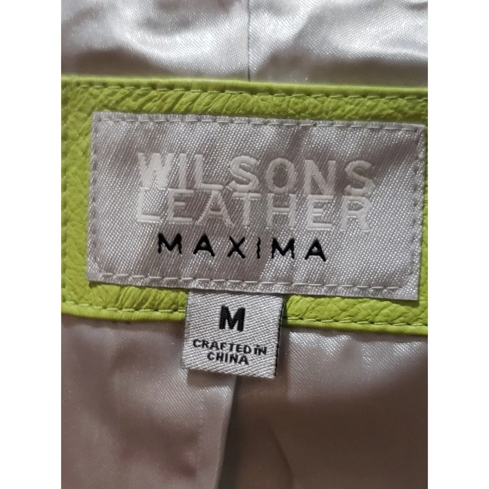 Wilsons Leather Maxima Womens Green Long Sleeve Full Zip Jacket Size Medium - Image 10
