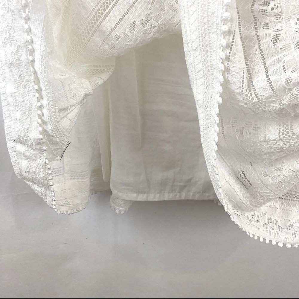 Sabina Musayev Libi Dress Ivory Lace Overlay Flutter Sleeve Ruffle Hem Fairycore Size M - Image 4