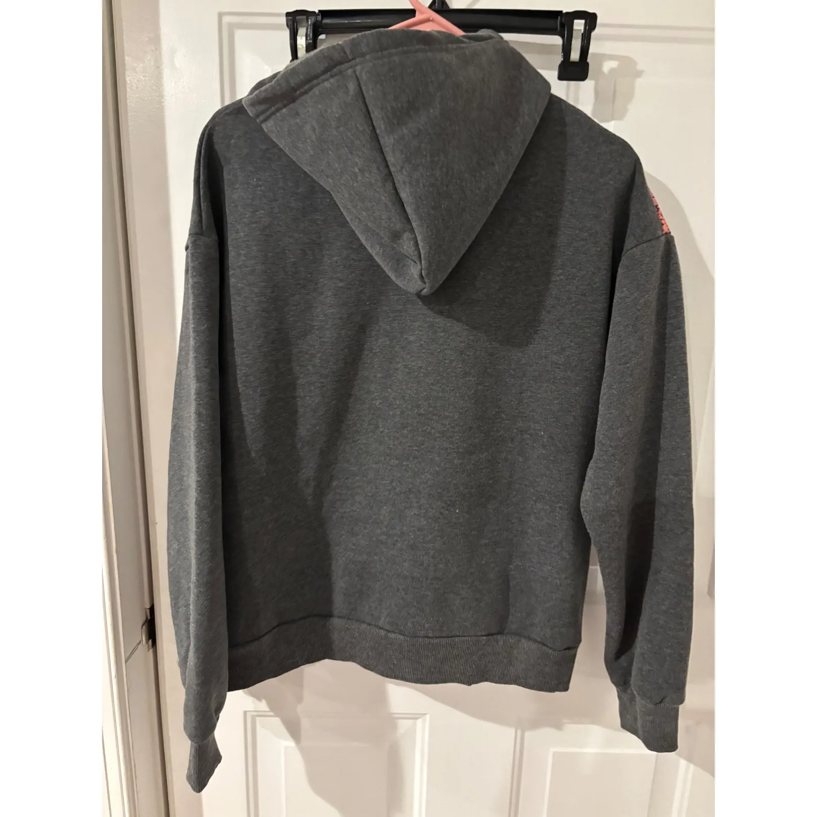 Blast Graphic Print Hoodie Streetwear Gray Pullover Sweatshirt Small - Image 4