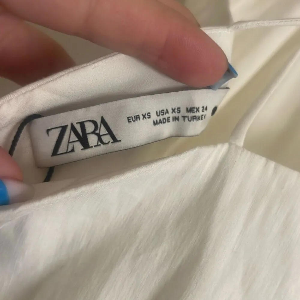 ✨Zara Draped Linen White Sz XS Dress✨ - Image 11