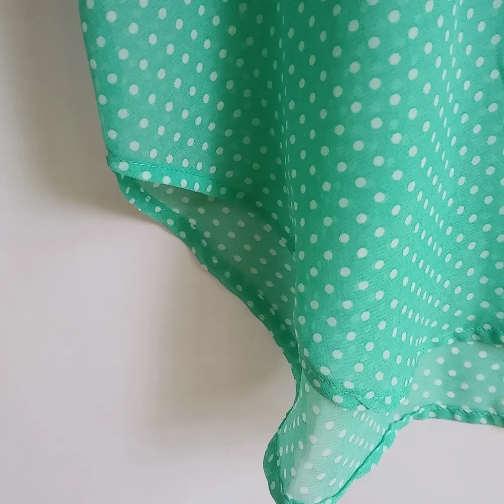 Wet Seal S Green Sleeveless Polka Dot Top - Image 6