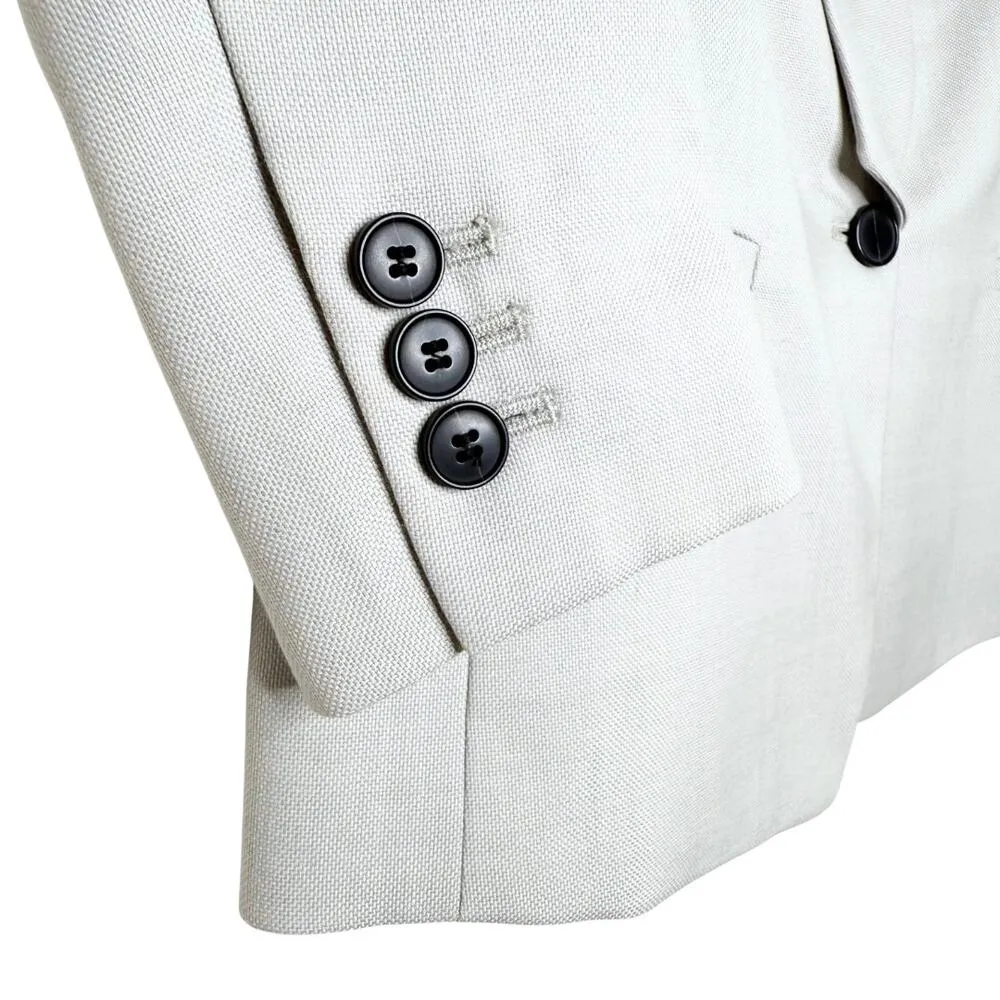 Club Monaco Mair Textured Single Button Wool Blazer Jacket Size 4 Gray Office - Image 5