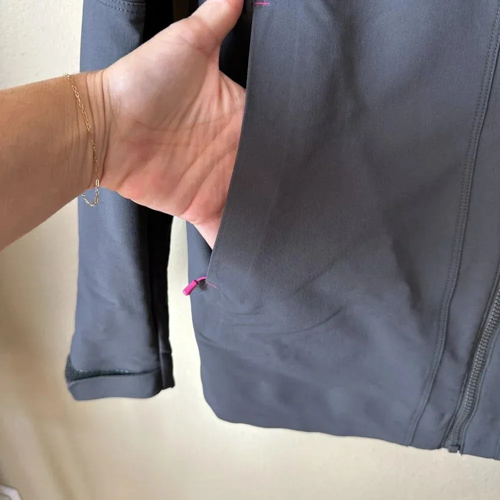 PATAGONIA Full Zip Forge Grey with Pink Jacket Rain Coat Size Large - Image 7