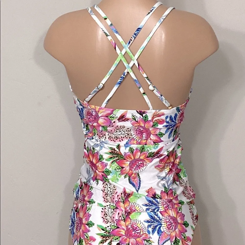 New. La Blanca floral Tankini set. Normally $189 8-top/10-bottom - Image 9