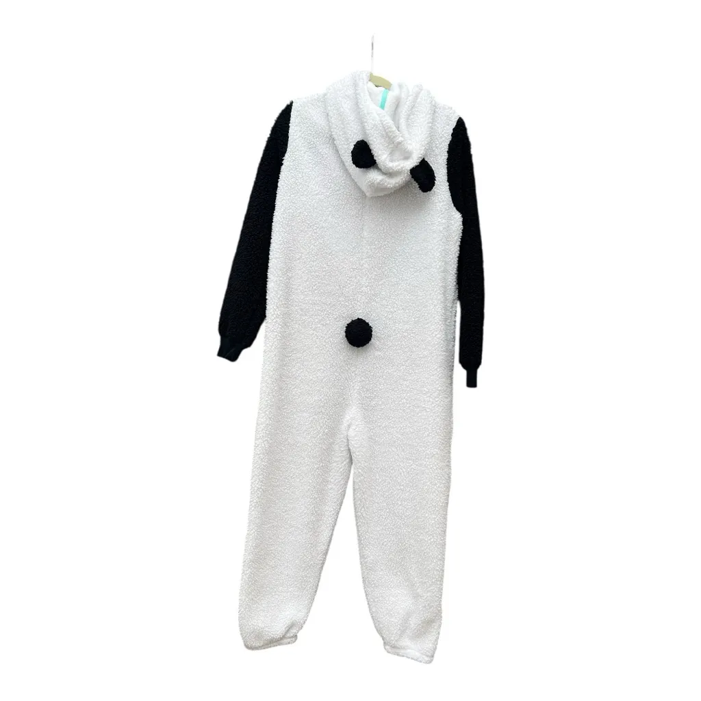 SO Intimates Size XL‎  White Faux Fur Hooded Panda  Bear One Piece Front Zipper - Image 2