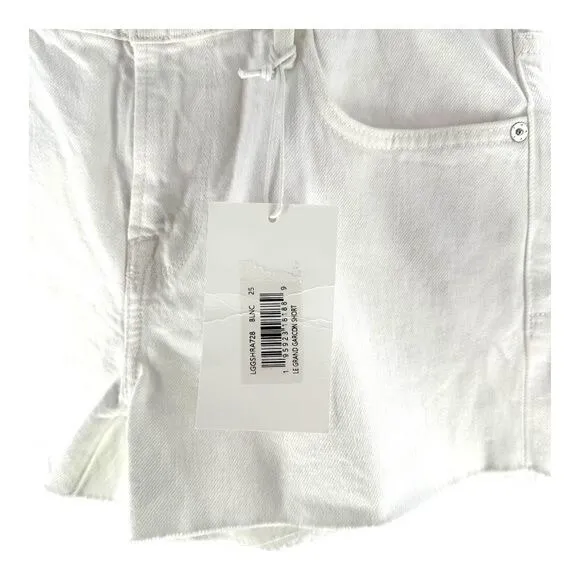 FRAME | NWT 25 White Le Grand Garçon Denim Shorts Jean - Image 3