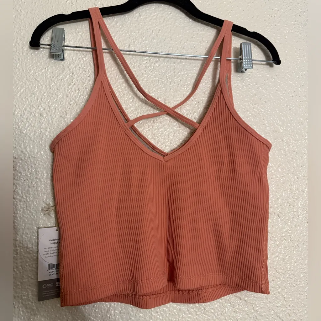 Vuori rib Crop Tank size medium light cinnamon color - Image 7