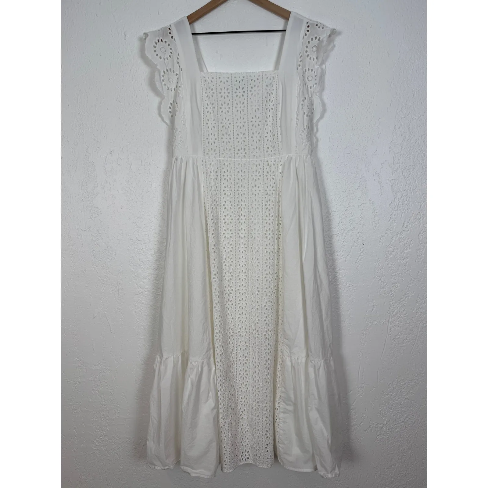English Factory Eyelet Maxi Dress in White Size Large - Image 3