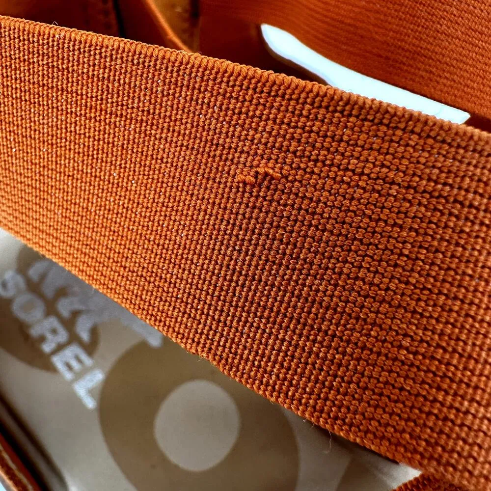 Sorel Ella II Flat Sandals Strappy Elastic Straps Desert Sun Orange Cream 10 - Image 7