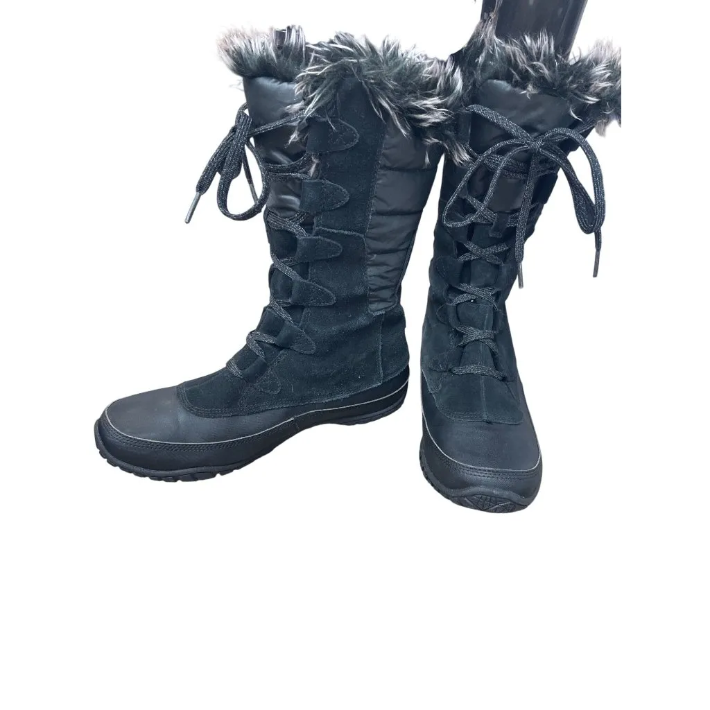 NorthFace Primaloft Womans Black Insulated fur lined winter boots Sz 9 SKU 9569 - Image 2