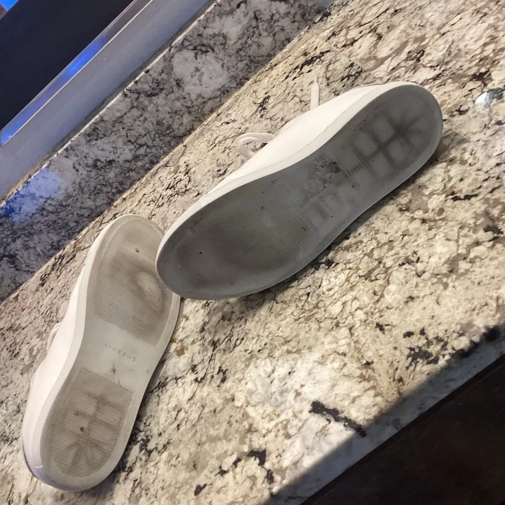 Anine Bing Liane White leather minimalistic lace up low top Sneakers size 36 6 - Image 10