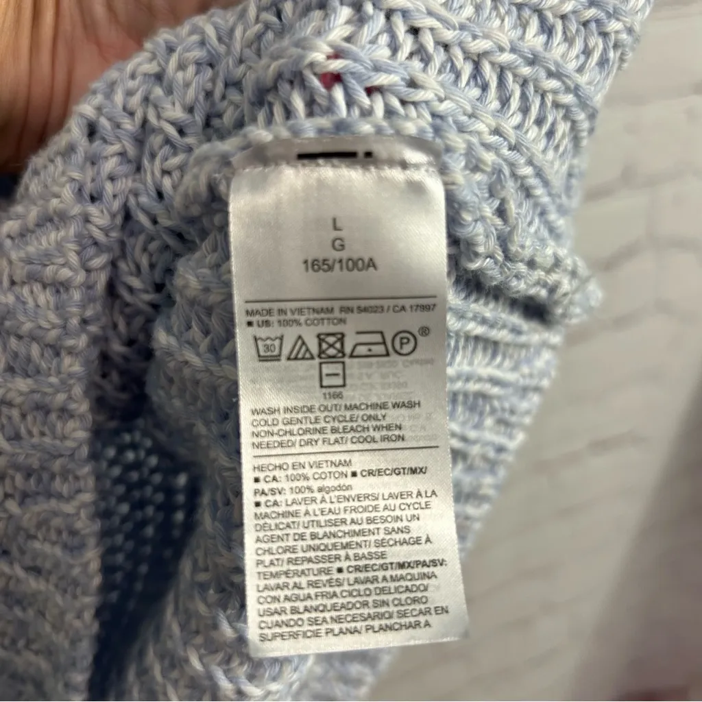 Old Navy New baby blue woven knit sweater vest ladies large preppy academia - Image 4