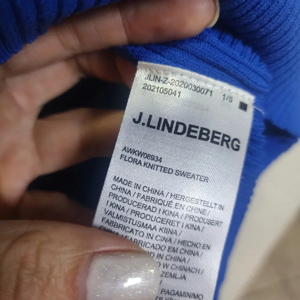 J. Lindeberg Flora Knitted Sweater Nautical Blue Size M - Image 5