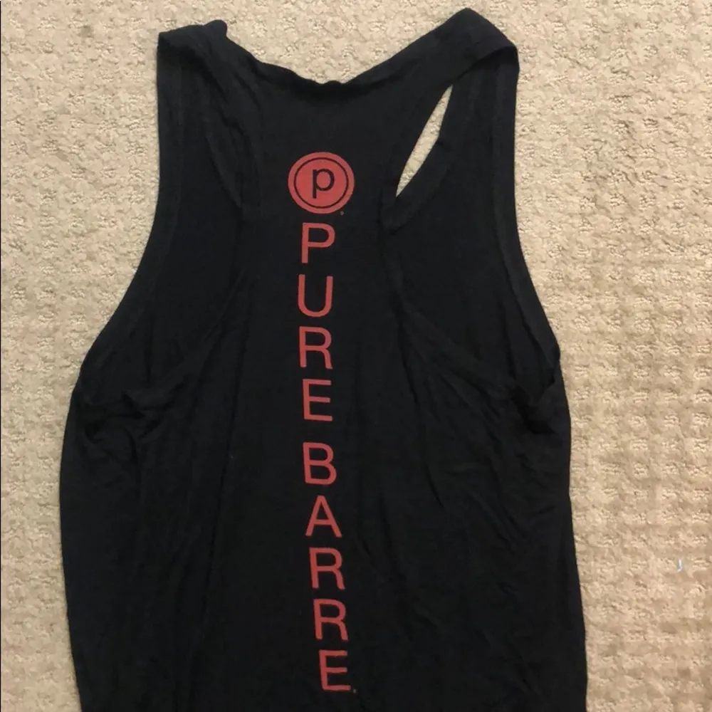 Pure Barre Black Tank Top with Red Logo - Image 2