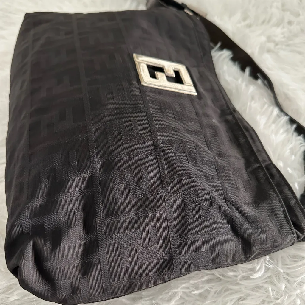 FENDI Zucca Black Nylon‎ Bag Handbag - Image 4